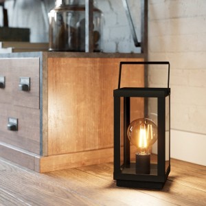Lampa stołowa metalowa BRADFORD 1 czarny E27