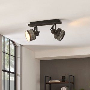 Reflektor 2-punktowy TURROCK metalowa zielony-patyna czarny E27