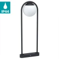 Lampa ogrodowa stojąca PRATA VECCHIA pokazana z oznaczeniem IP44, z zaokrągloną górną częścią i smukłą pionową konstrukcją.