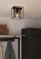 W jasnym wnętrzu lampa sufitowa CATTERICK tworzy geometryczny akcent dzięki czarnej ramie i pojedynczemu cylindrycznemu kloszowi.