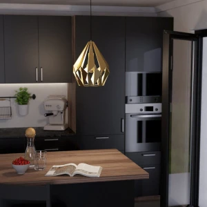 Lampa wisząca CARLTON metalowa złoty E27