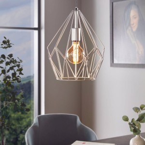 Lampa wisząca CARLTON metalowa srebrny E27