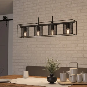 Lampa wisząca CATTERICK metalowe czarny E27