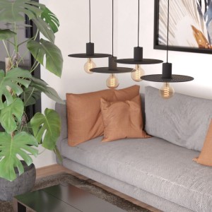 Lampa wisząca IKESTON metalowe czarny E27