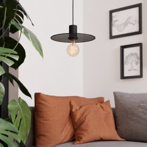 Lampa wisząca IKESTON metalowa czarny E27