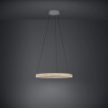 Na ciemnym tle lampa wisząca LED CADINARO tworzy delikatny świetlny okrąg i ciepłą poświatę wokół oprawy.