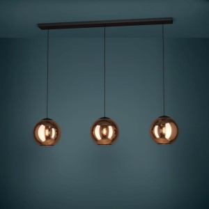 Lampa wisząca CORDOBA szklane miedziany czarny E27