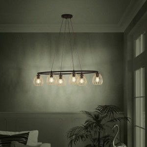 Lampa wisząca JAZMINIA 1 metalowe czarny mosiądz E27