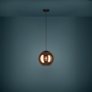 Lampa wisząca CORDOBA szklana miedziany czarny E27