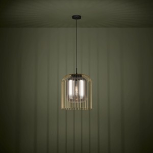Lampa wisząca CAMINATA szklana czarny-transparentny E27