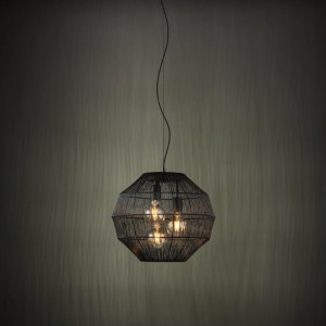 Lampa wisząca ORBETELLO metalowa czarny E27