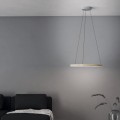 Lampa wisząca LED CADINARO 36W z okrągłym pierścieniem świetlnym, zawieszona w nowoczesnym wnętrzu i emitująca ciepłe białe światło 3000K.