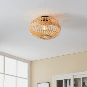 Lampa sufitowa AMSFIELD drewniana brązowy E27