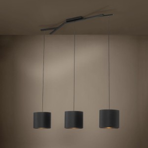 Lampa wisząca BALNARIO tkanina czarny E27