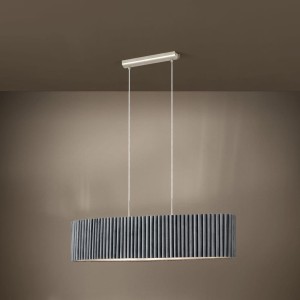 Lampa wisząca TAMARESCO aksamit szary nikiel mat E27