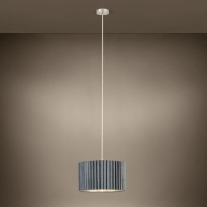 Lampa wisząca TAMARESCO aksamit szary nikiel mat E27