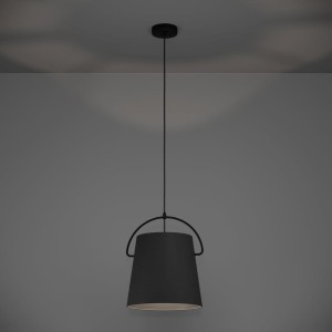 Lampa wisząca GRANADILLOS tkanina czarny E27