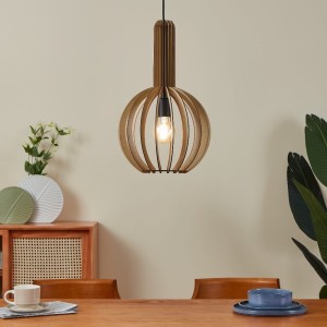 Lampa wisząca VELASCO drewniana klon E27