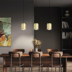 Lampa wisząca LAGUNITAS szklane przezroczysty czarny mosiądz E27