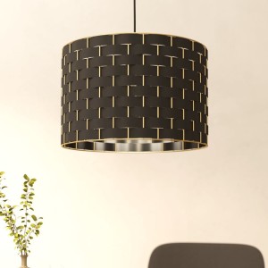 Lampa wisząca MARASALES tkanina czarny mosiądz E27