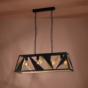 Lampa wisząca TABLONCITO metalowa czarny złoty E27
