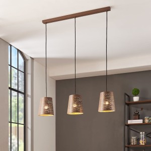 Lampa wisząca SEGEZIA metalowe mokka złoty E27