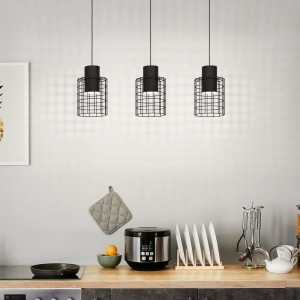 Lampa wisząca MILLIGAN metalowe czarny biały E27