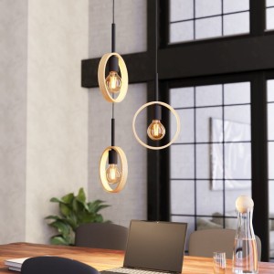 Lampa wisząca IPSDEN drewniane brązowy E27