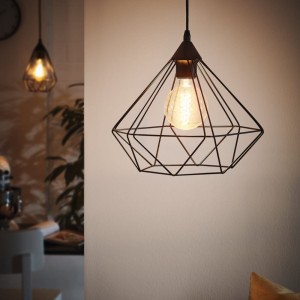 Lampa wisząca TARBES metalowa czarny E27