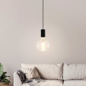 Lampa wisząca POZUETA metalowa czarny E27
