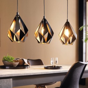 Lampa wisząca CARLTON 1 metalowe czarny miedź E27