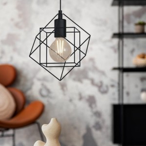 Lampa wisząca STRAITON metalowa czarny E27