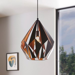 Lampa wisząca CARLTON 1 metalowa czarny miedź E27