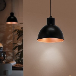 Lampa wisząca TRURO 1 metalowa czarny miedź E27