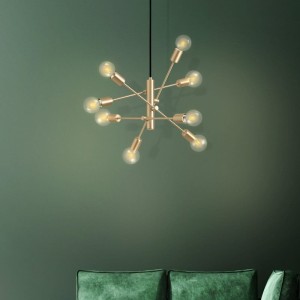 Lampa wisząca GRADOLI 1 metalowa mosiądz szczotkowany E27