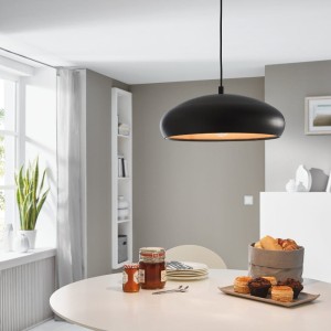 Lampa wisząca MOGANO 1 metalowa czarny zloty E27