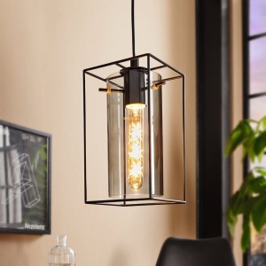 Lampa wisząca LONCINO szklane czarny-transparentny E27