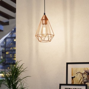 Lampa wisząca TARBES metalowa miedź E27