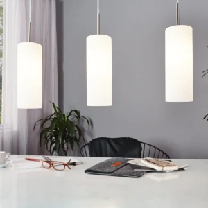 Lampa wisząca TROY 3 szklane biały nikiel mat E27