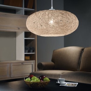 Lampa wisząca CAMPILO papierowe nici beżowy E27