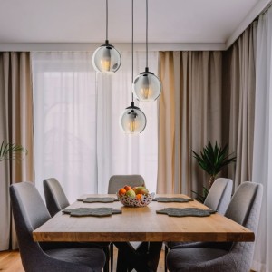 Lampa wisząca ARISCANI szklane czarny-transparentny E27