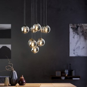 Lampa wisząca ARISCANI szklane czarny-transparentny E27