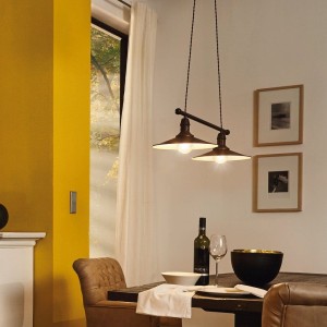 Lampa wisząca STOCKBURY metalowe antyczny brązowy E27