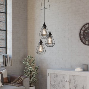 Lampa wisząca TARBES metalowe czarny E27