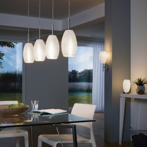 Lampa wisząca BATISTA 3 szklane biały nikiel mat E27