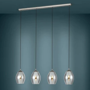 Lampa wisząca ESTANYS szklane czarny-transparentny nikiel E27
