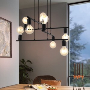 Lampa wisząca MEZZANA metalowa czarny E27