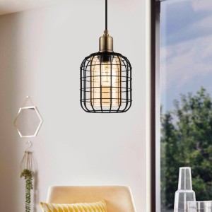 Lampa wisząca CHISLE szklana bursztynowy czarny brąz E27