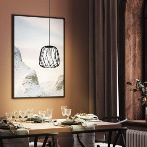 Lampa wisząca FLORESTA czarny transparentny E27