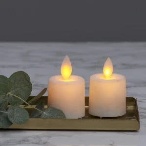 Zestaw 2x świeca LED M-TWINKLE Biała 6cm ruchomy płomyk